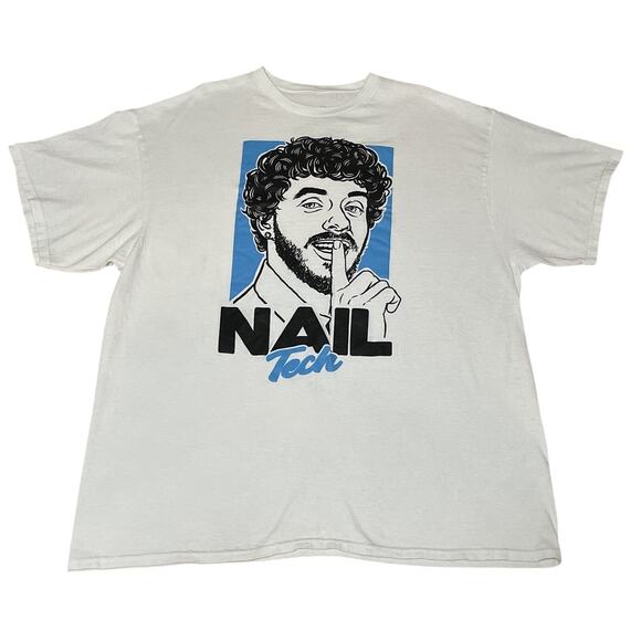 Jack Harlow Men's Nail Tech Song Character Rapper Adult Music T-Shirt Tee 2XL - Picture 2 of 8